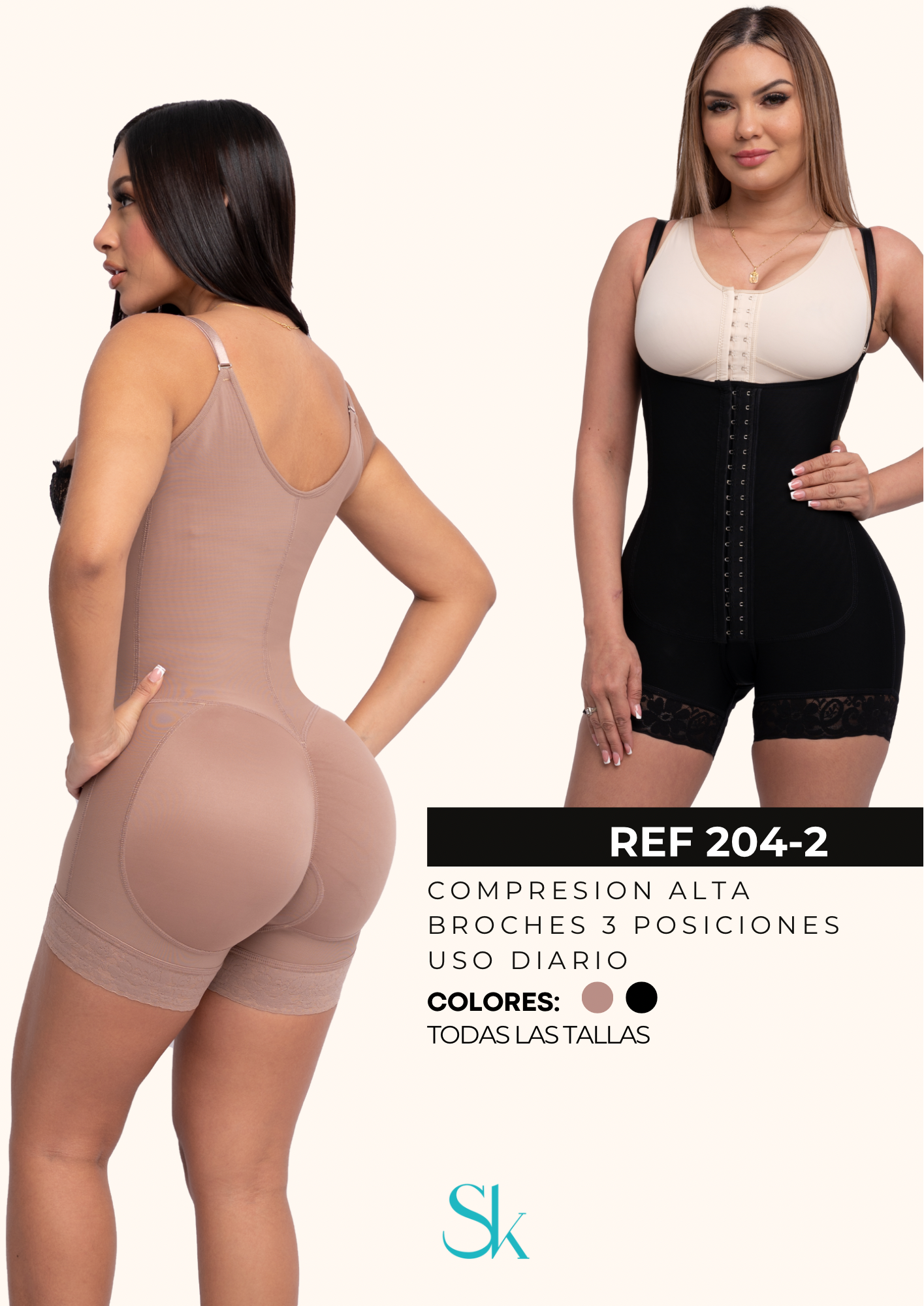 High Compression Girdle with Removable Straps - Ref: 204-2