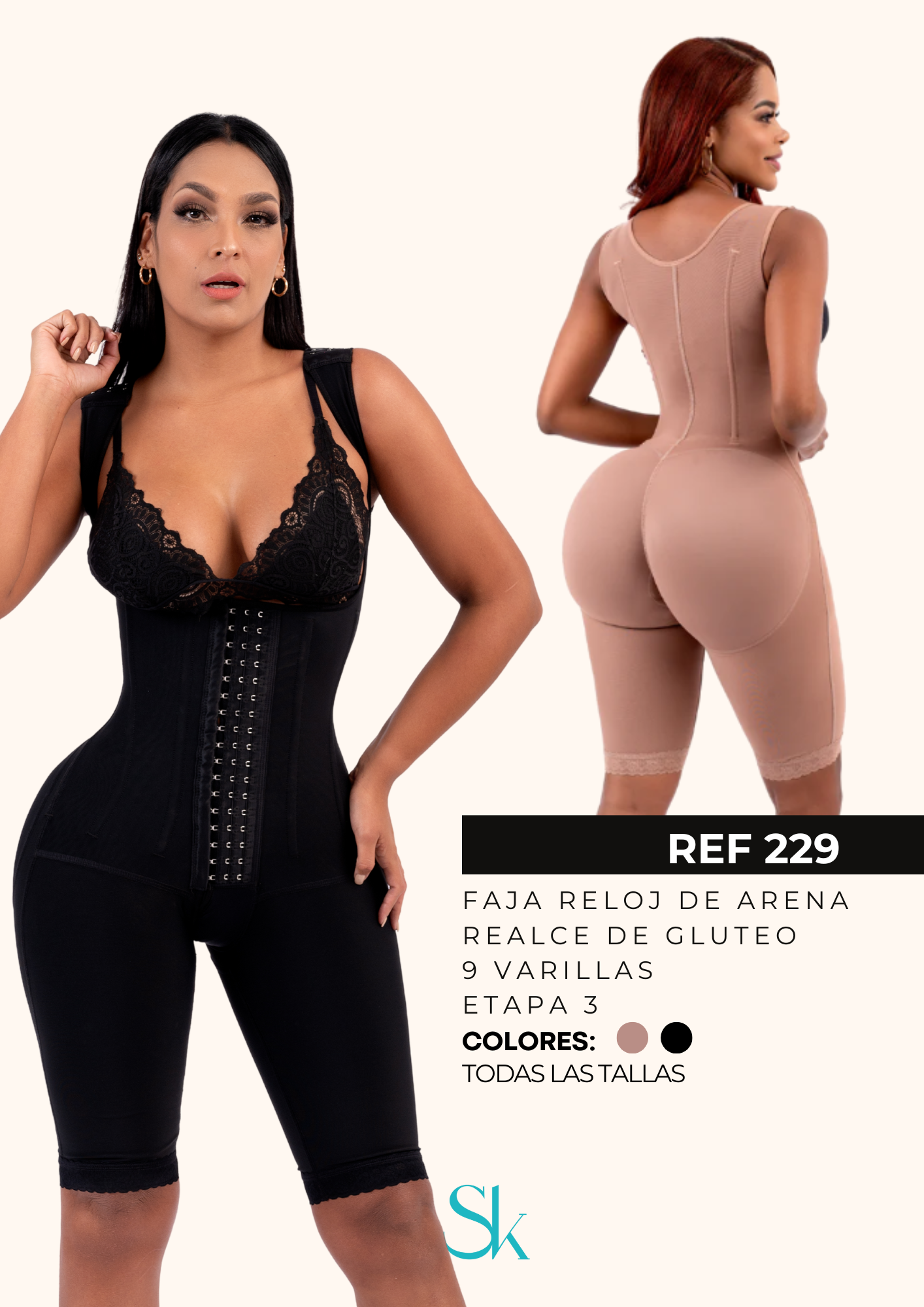 Faja de Compresión Alta Reloj de Arena con Varillas - Ref. 229