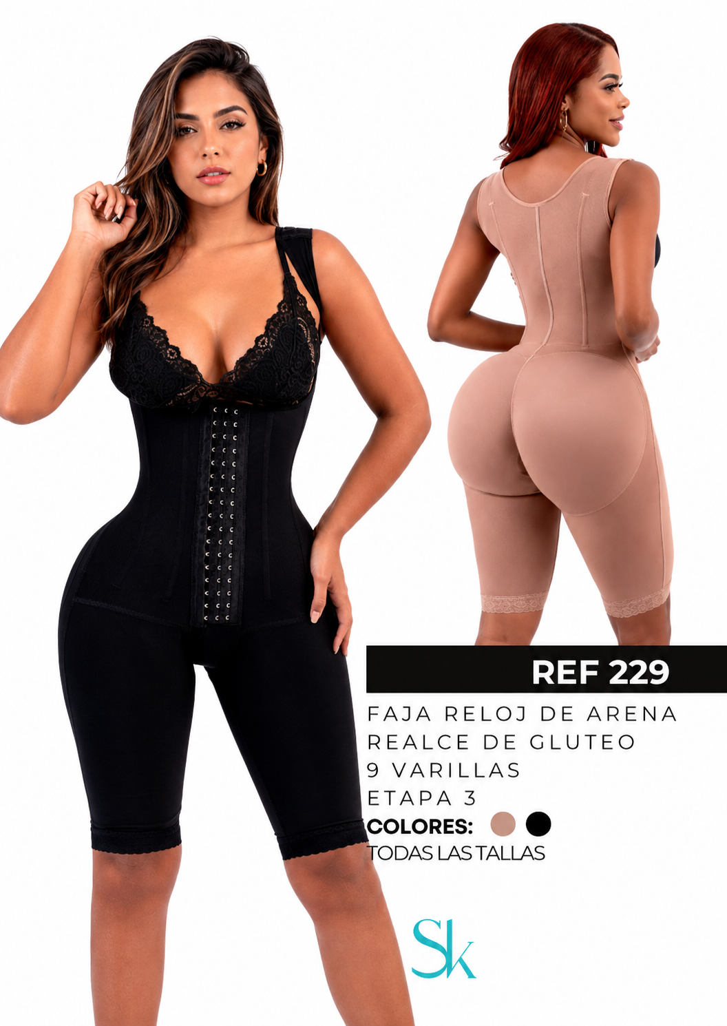 Faja de Compresión Alta Reloj de Arena con Varillas - Ref. 229